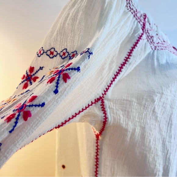 NWOT Robert Roller Rabbit Embroidered Gauze Tunic - Picture 9 of 14